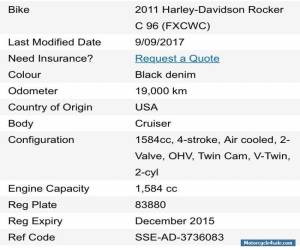 Motorcycle 2011 Harley Davidson Rocker C for Sale